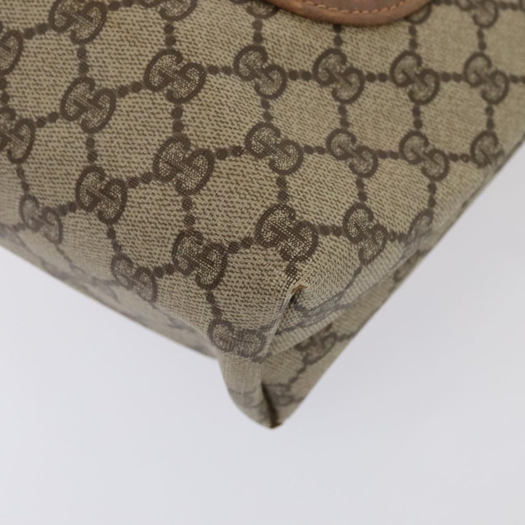 GUCCI GG Supreme Web Sherry Line Tote Bag PVC Leather Beige 89625