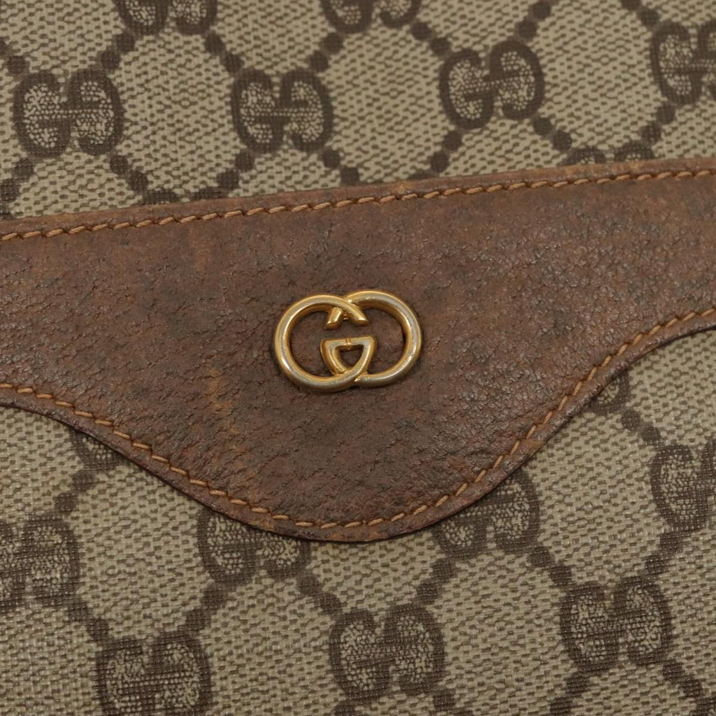 GUCCI GG Supreme Web Sherry Line Tote Bag PVC Leather Beige 89625