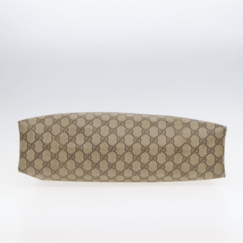 GUCCI GG Supreme Web Sherry Line Tote Bag PVC Beige Gold Silver 89626