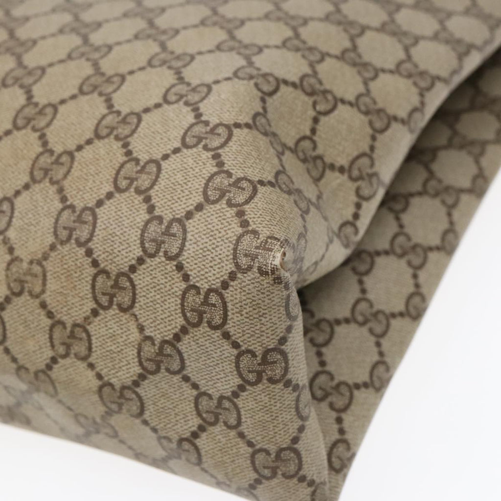 GUCCI GG Supreme Web Sherry Line Tote Bag PVC Beige Gold Silver 89626