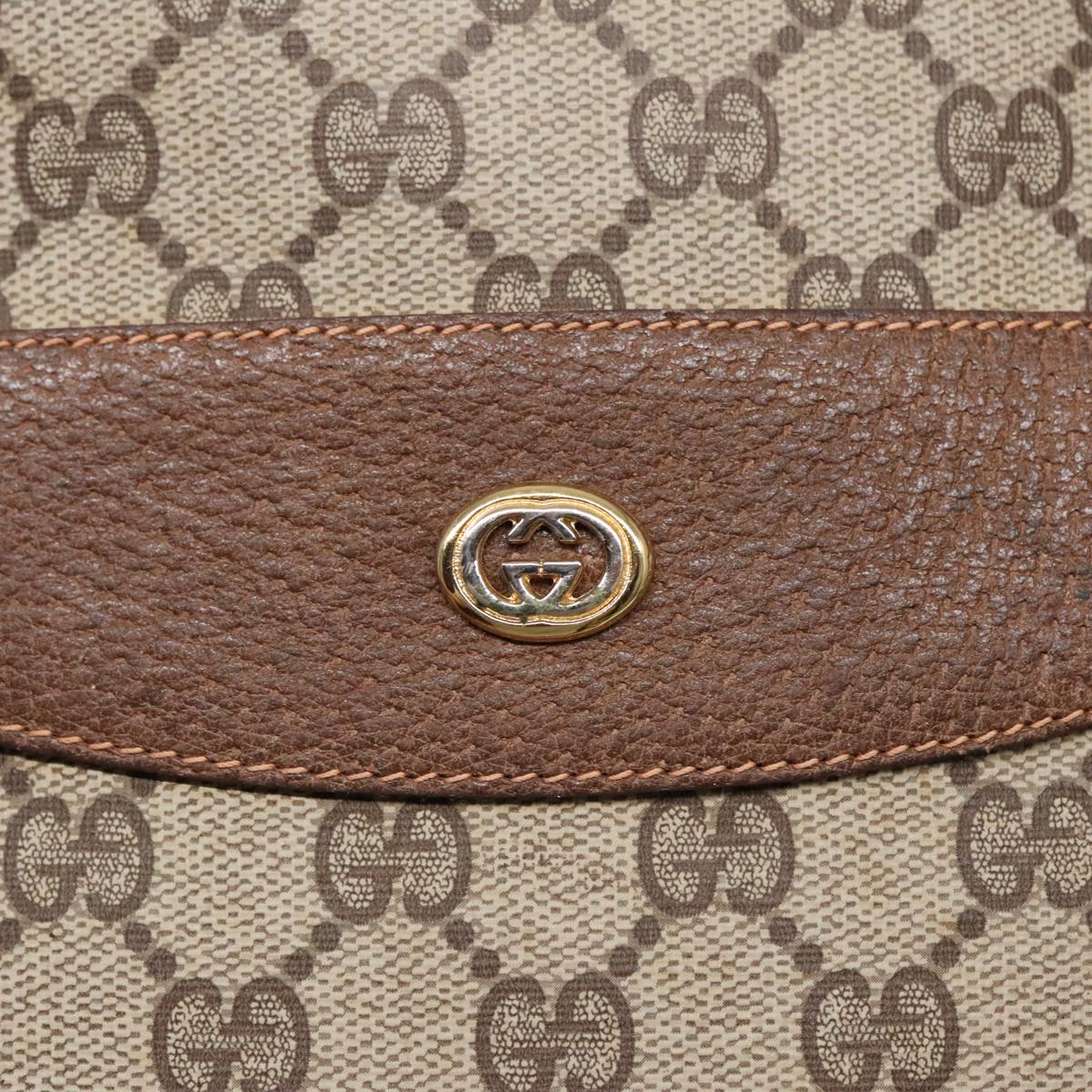 GUCCI GG Supreme Web Sherry Line Tote Bag PVC Beige Gold Silver 89626