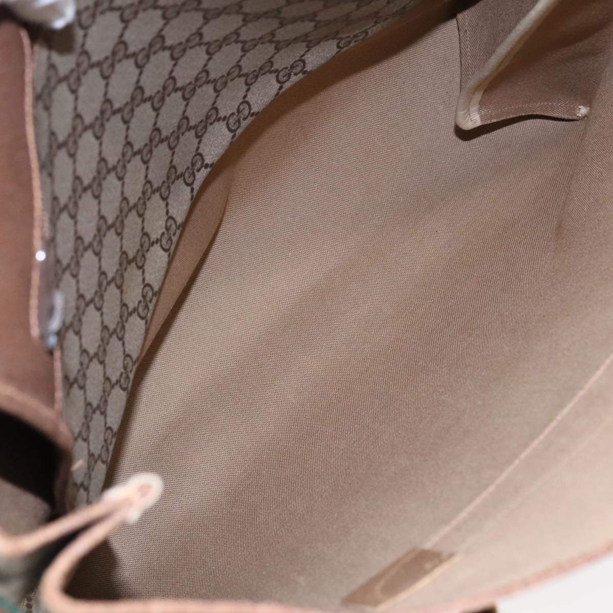 GUCCI GG Supreme Web Sherry Line Tote Bag PVC Beige Gold Silver 89626