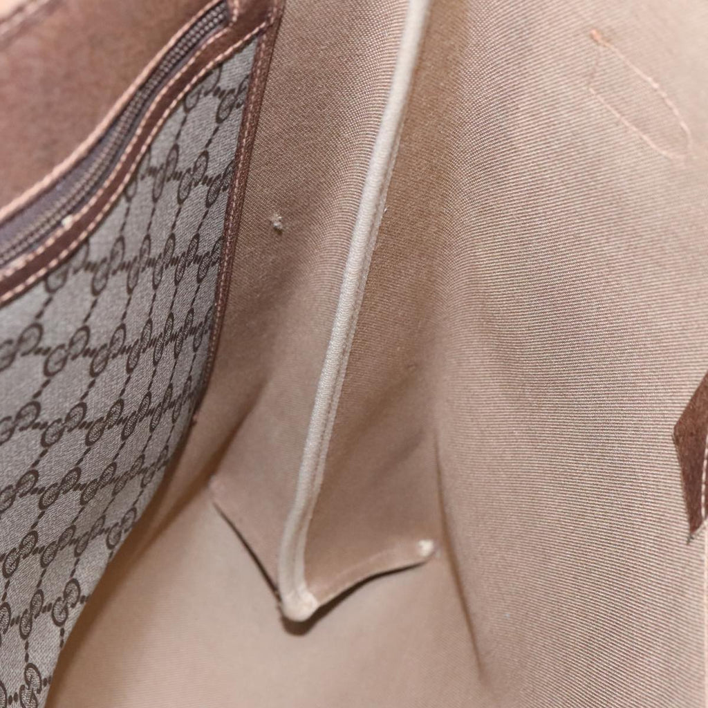 GUCCI GG Supreme Web Sherry Line Tote Bag PVC Beige Gold Silver 89626