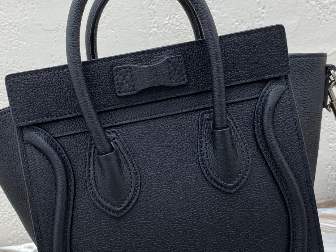 GLAMI Nano LuGucciage Bag In Drummed Black For Women 8in/20cm 189243HSC.38NO