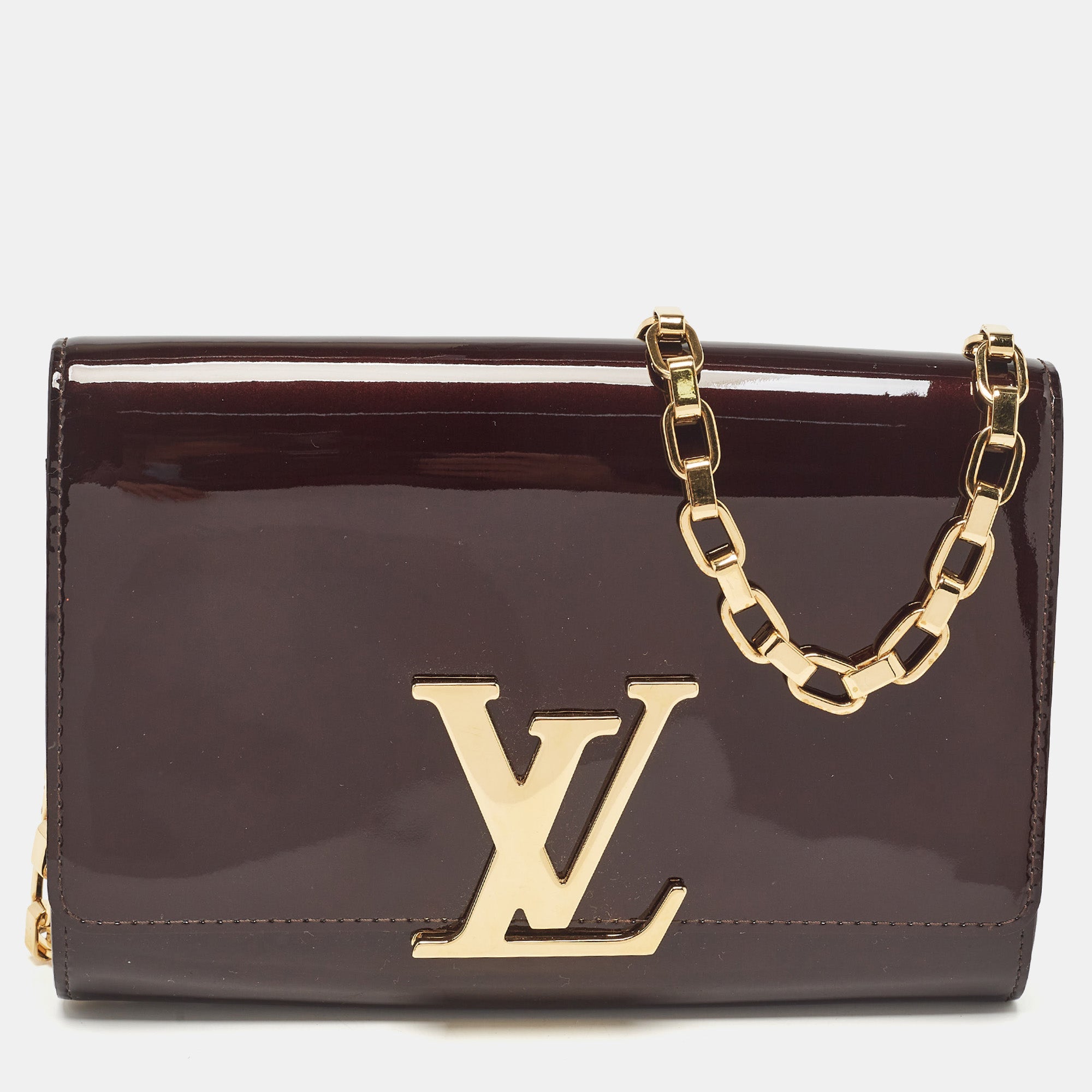 Louis Vuitton Amarante Vernis Chain Louise Mm Bag..