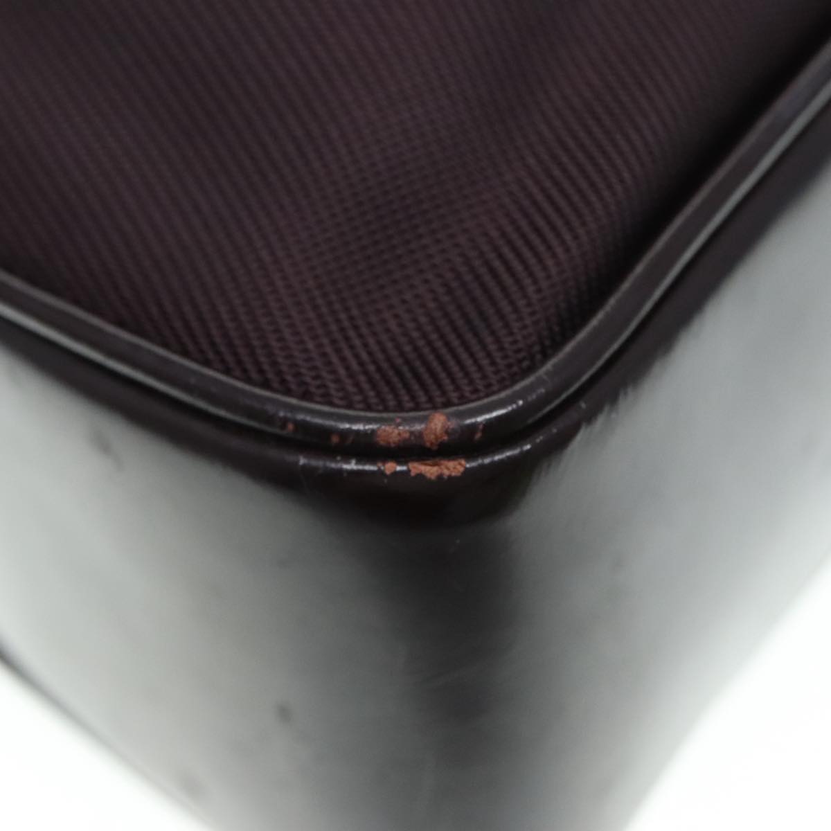 GUCCI Bamboo Hand Bag Nylon Enamel Brown Silver 89707