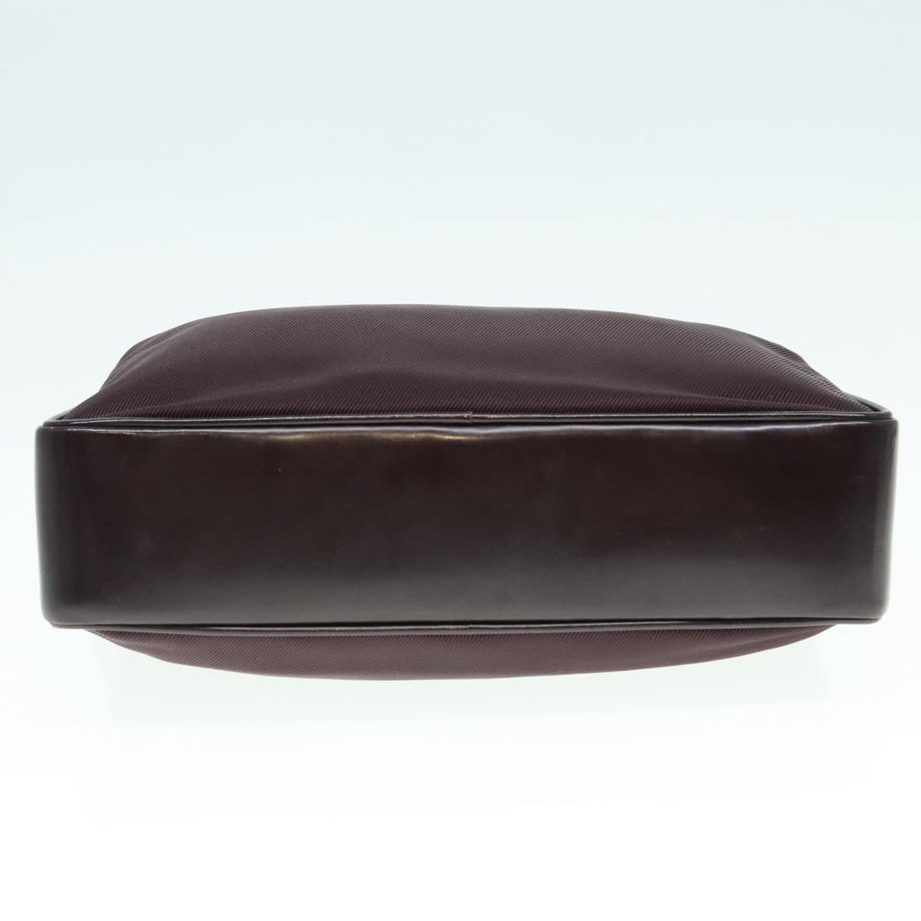 GUCCI Bamboo Hand Bag Nylon Enamel Brown Silver 89707