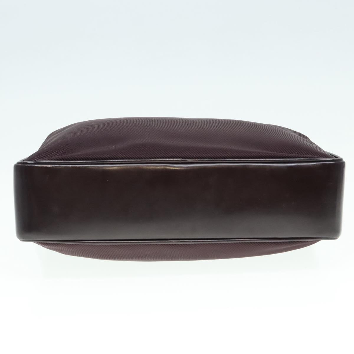 GUCCI Bamboo Hand Bag Nylon Enamel Brown Silver 89707