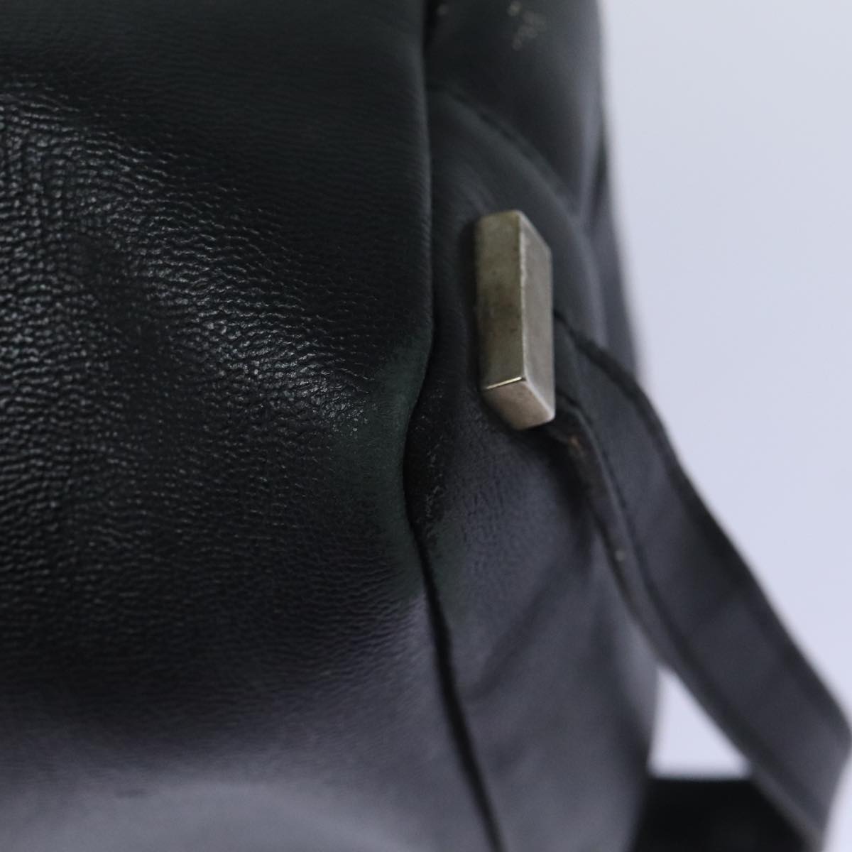 GUCCI Clutch Bag Leather Black Silver 014 1132 89709
