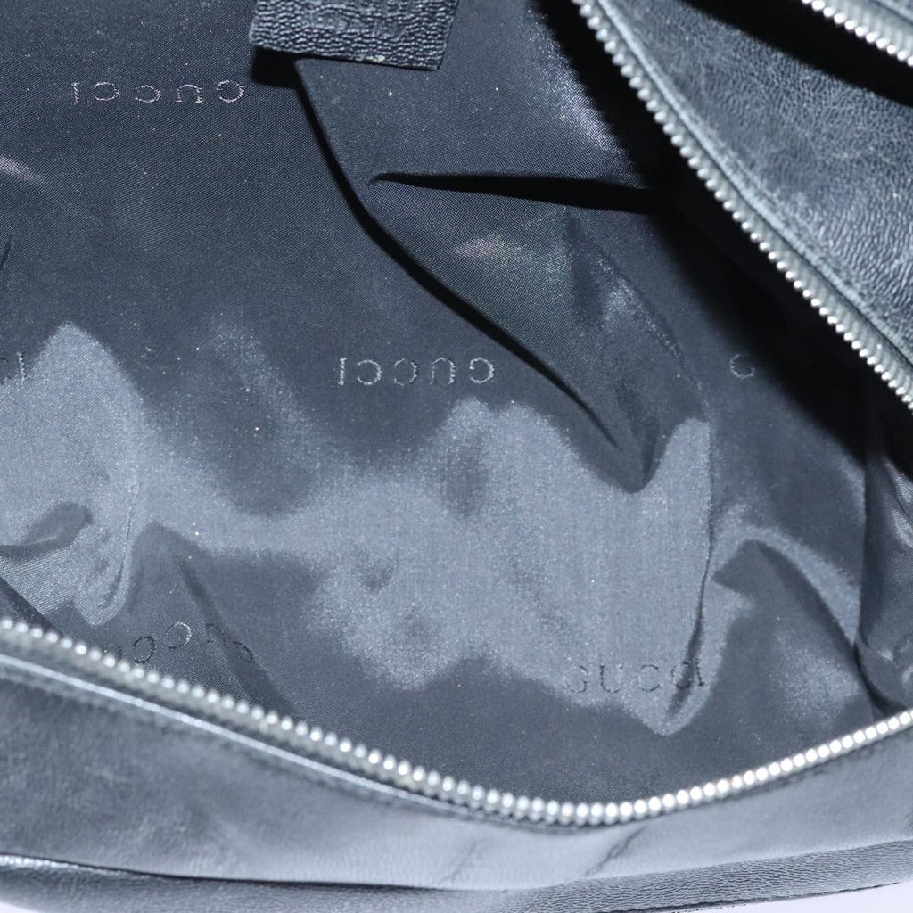 GUCCI Clutch Bag Leather Black Silver 014 1132 89709