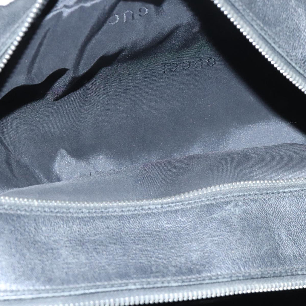 GUCCI Clutch Bag Leather Black Silver 014 1132 89709