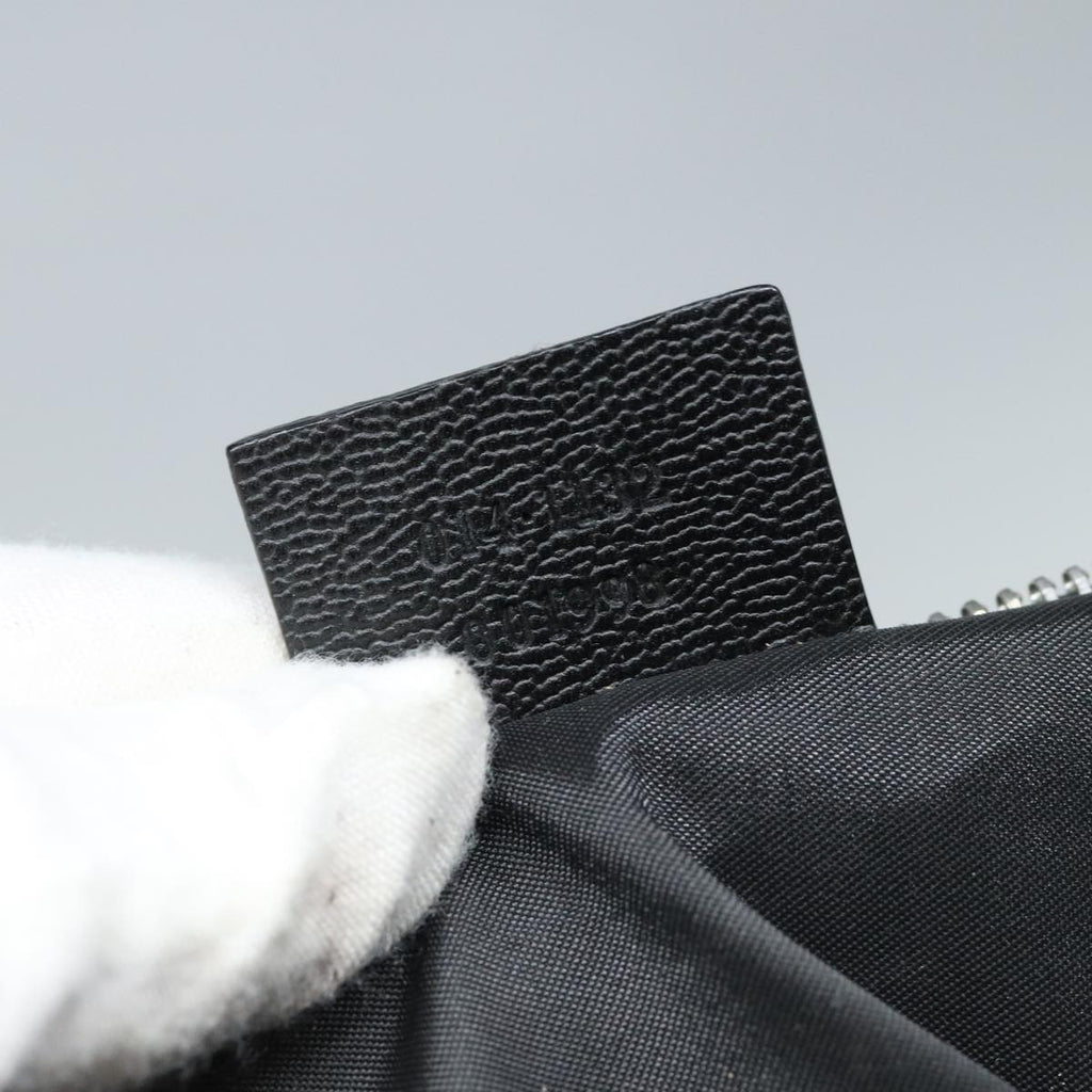 GUCCI Clutch Bag Leather Black Silver 014 1132 89709