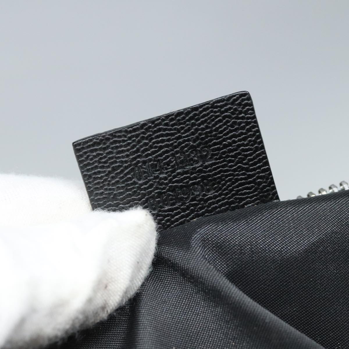 GUCCI Clutch Bag Leather Black Silver 014 1132 89709
