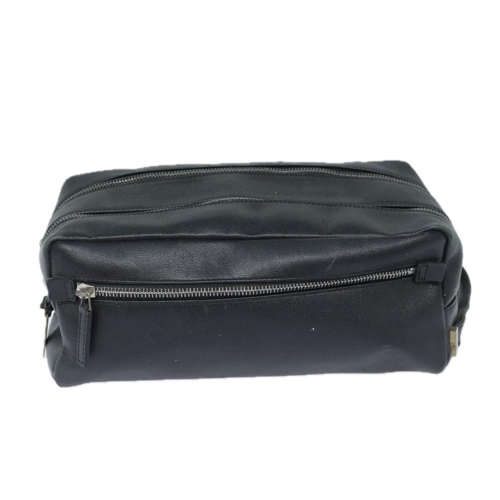 GUCCI Clutch Bag Leather Black Silver 014 1132 89709