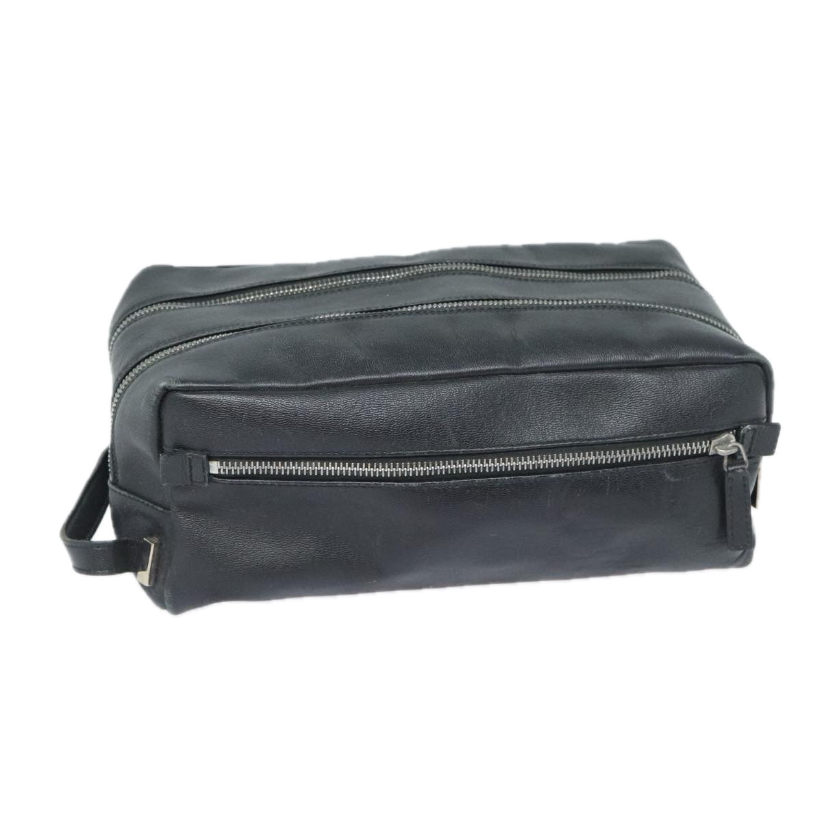 GUCCI Clutch Bag Leather Black Silver 014 1132 89709