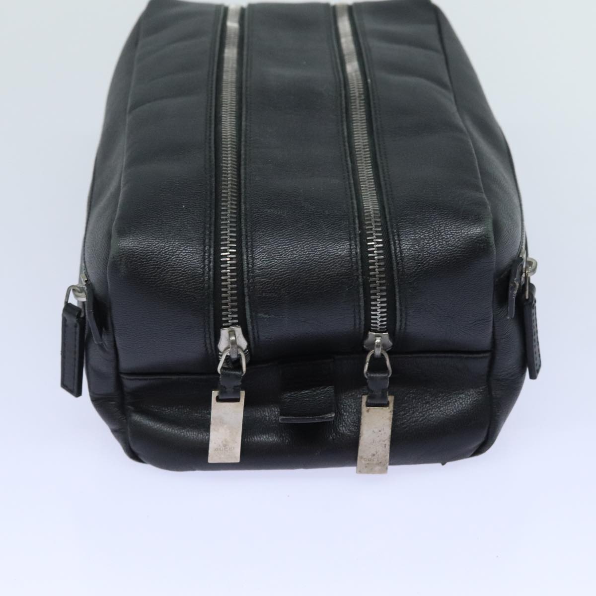 GUCCI Clutch Bag Leather Black Silver 014 1132 89709