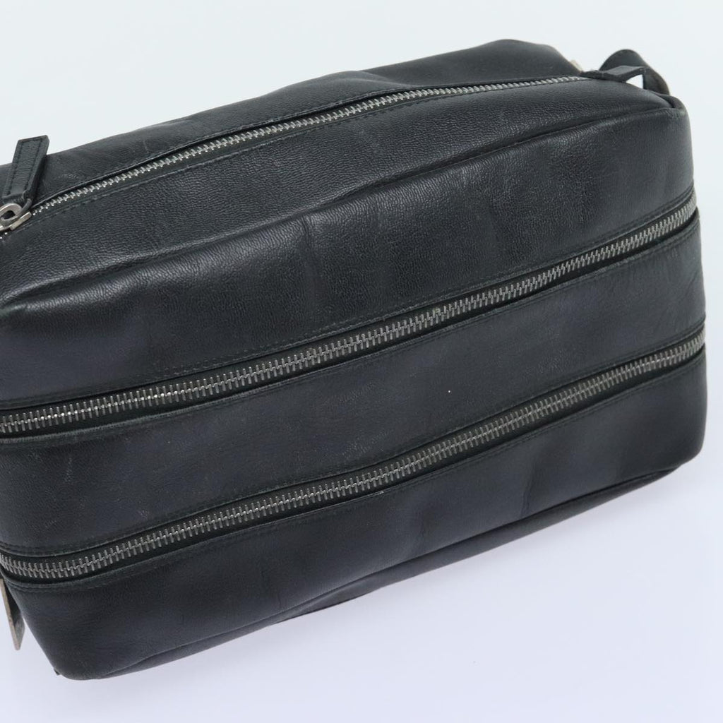 GUCCI Clutch Bag Leather Black Silver 014 1132 89709