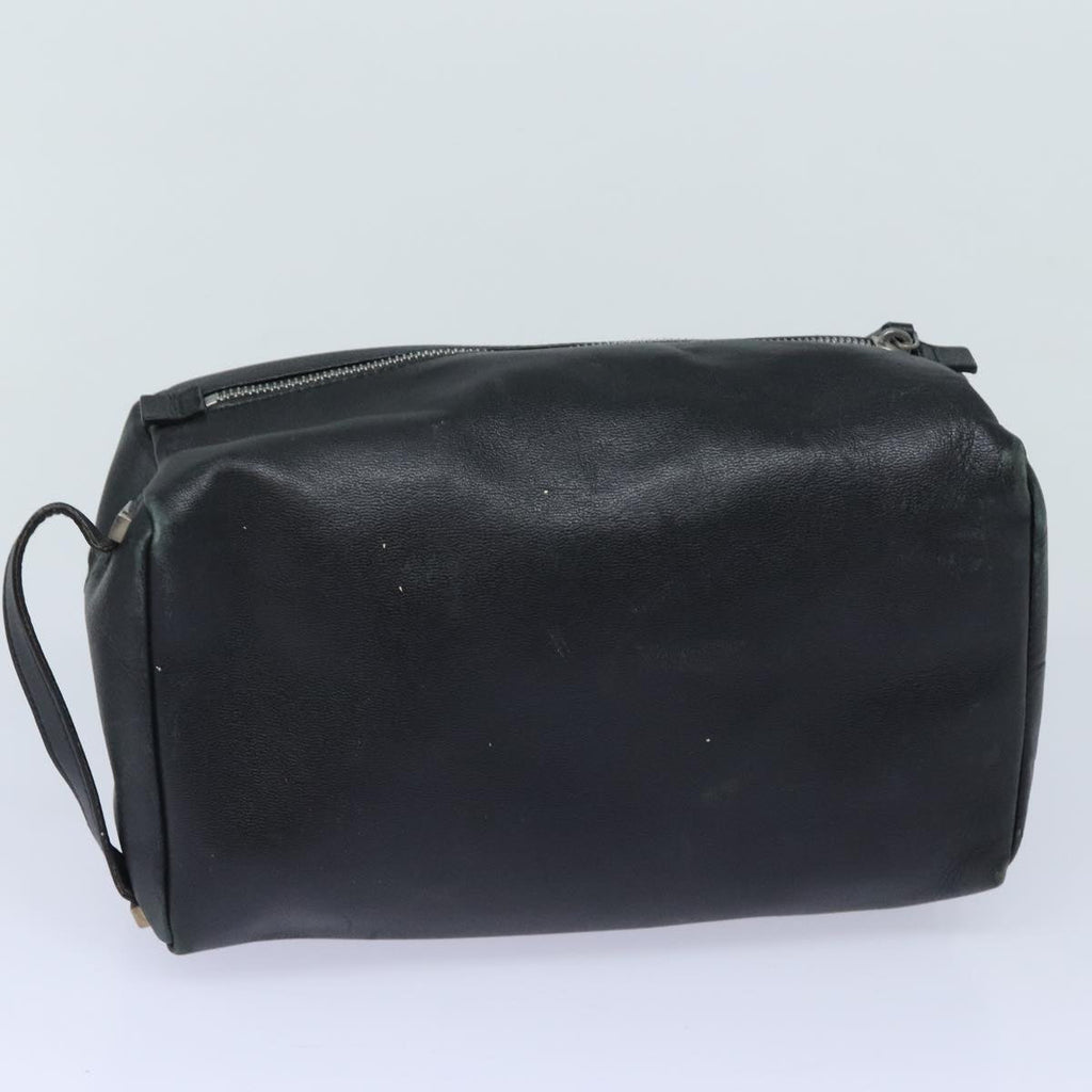 GUCCI Clutch Bag Leather Black Silver 014 1132 89709