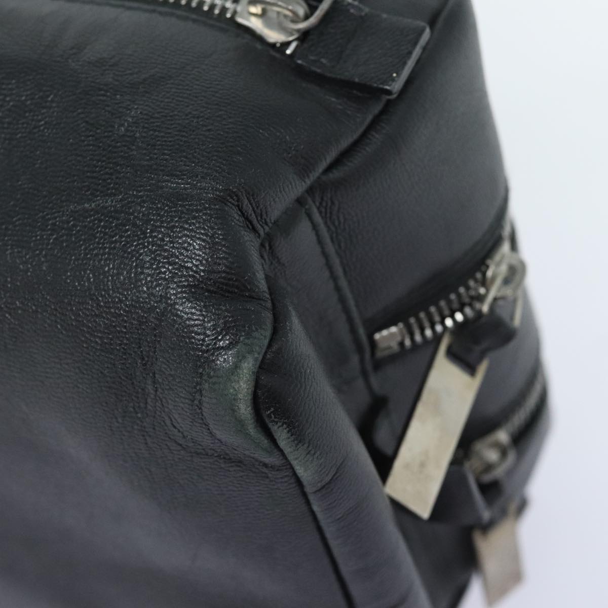 GUCCI Clutch Bag Leather Black Silver 014 1132 89709