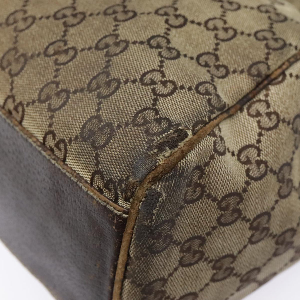 GUCCI GG Supreme Tote Bag PVC Leather Beige Gold 154981 89713