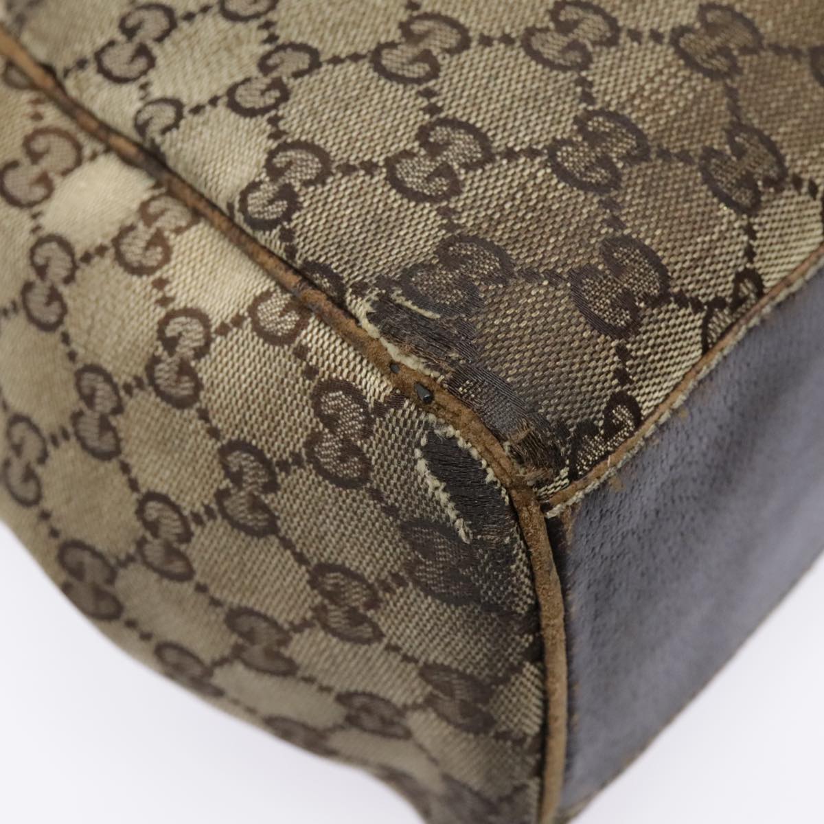 GUCCI GG Supreme Tote Bag PVC Leather Beige Gold 154981 89713