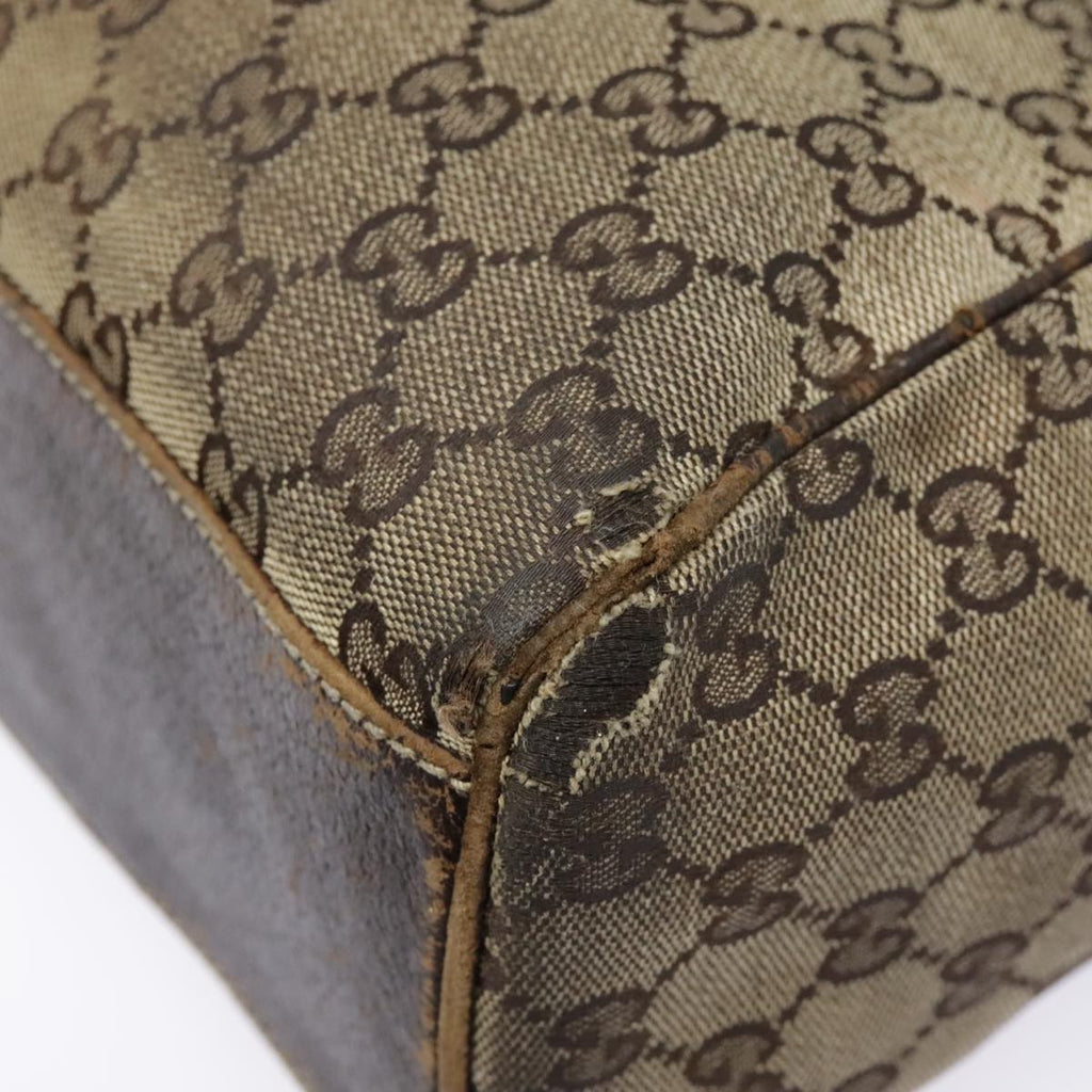 GUCCI GG Supreme Tote Bag PVC Leather Beige Gold 154981 89713