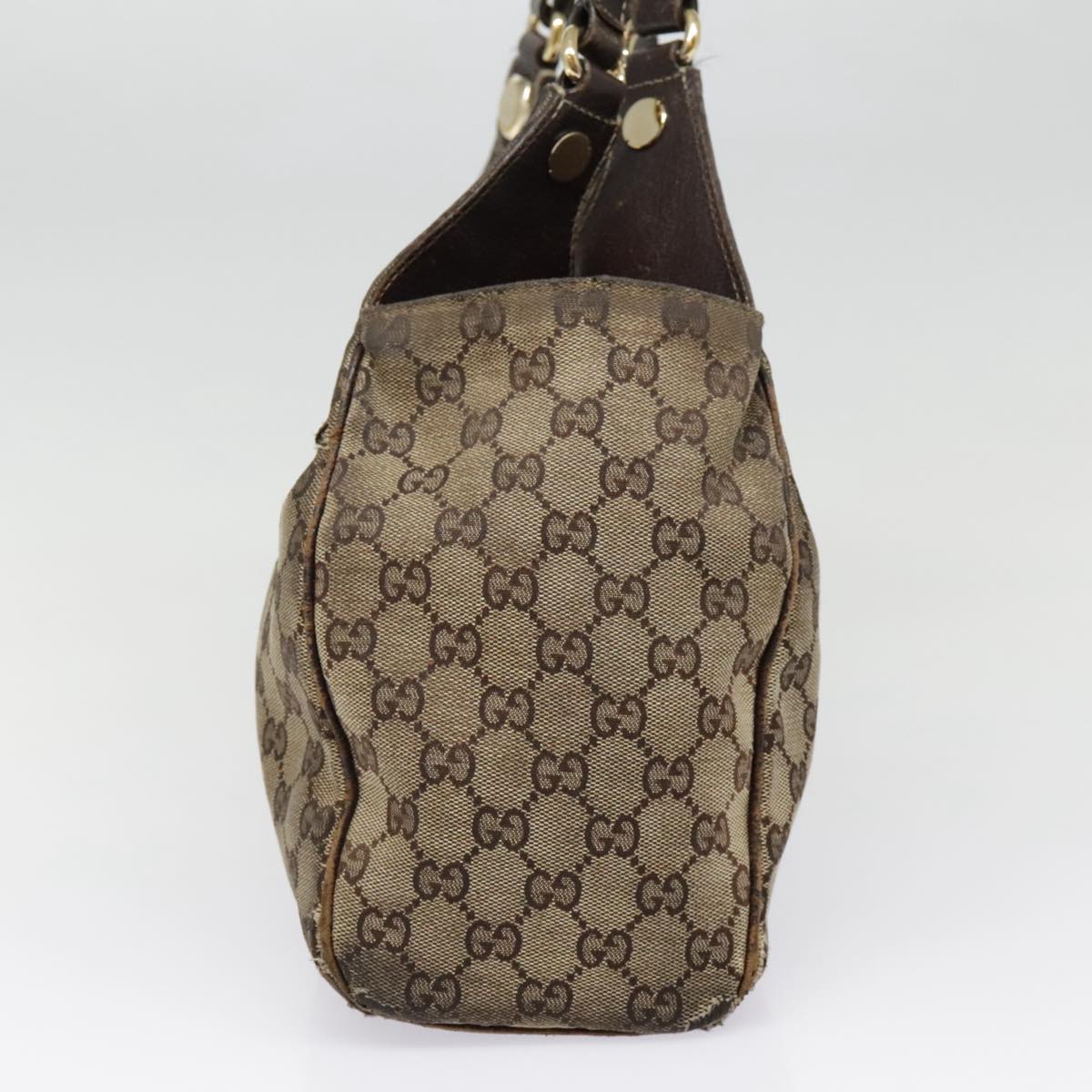 GUCCI GG Supreme Tote Bag PVC Leather Beige Gold 154981 89713