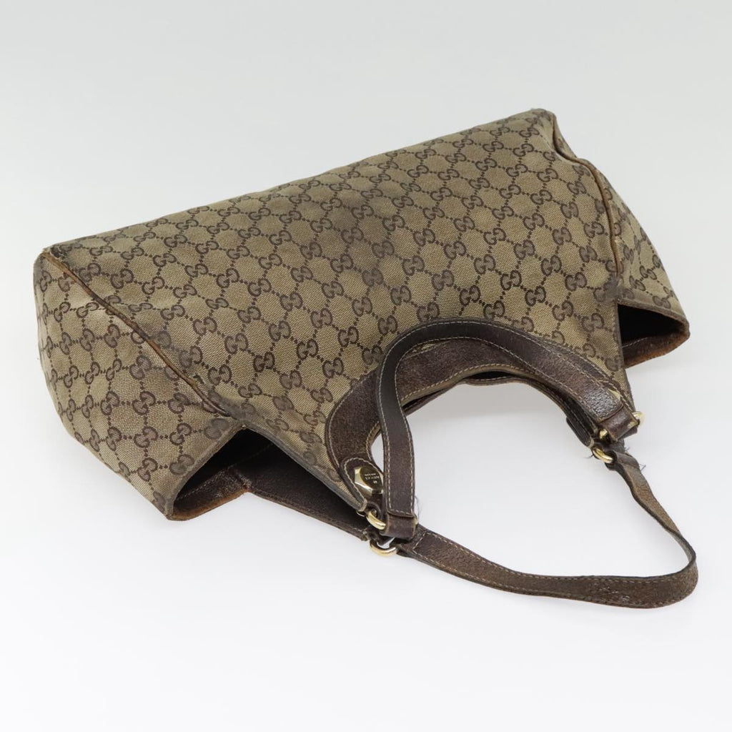 GUCCI GG Supreme Tote Bag PVC Leather Beige Gold 154981 89713