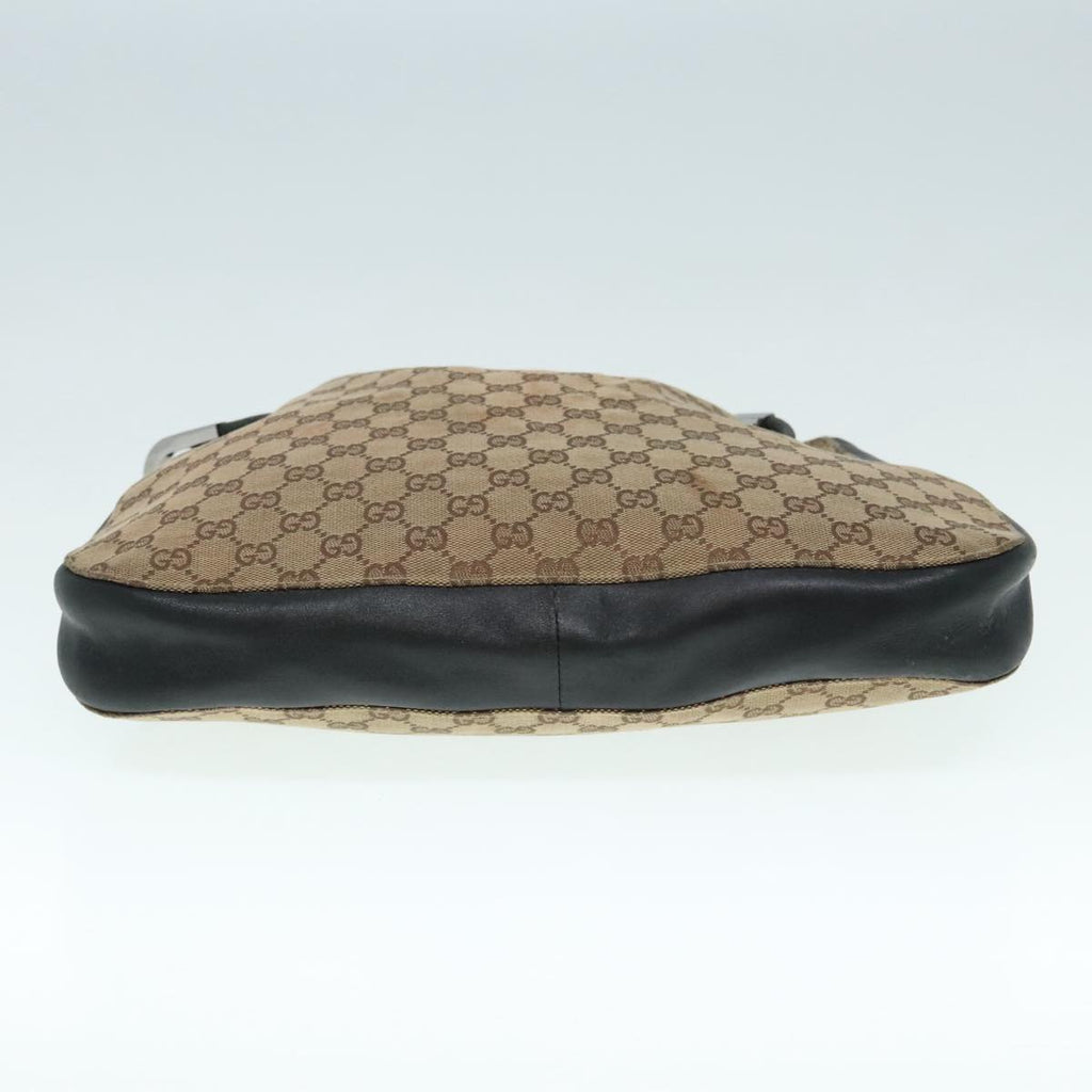 GUCCI GG Canvas Shoulder Bag Beige Black Silver 001 3746 002058 89714