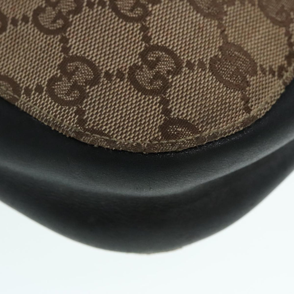 GUCCI GG Canvas Shoulder Bag Beige Black Silver 001 3746 002058 89714