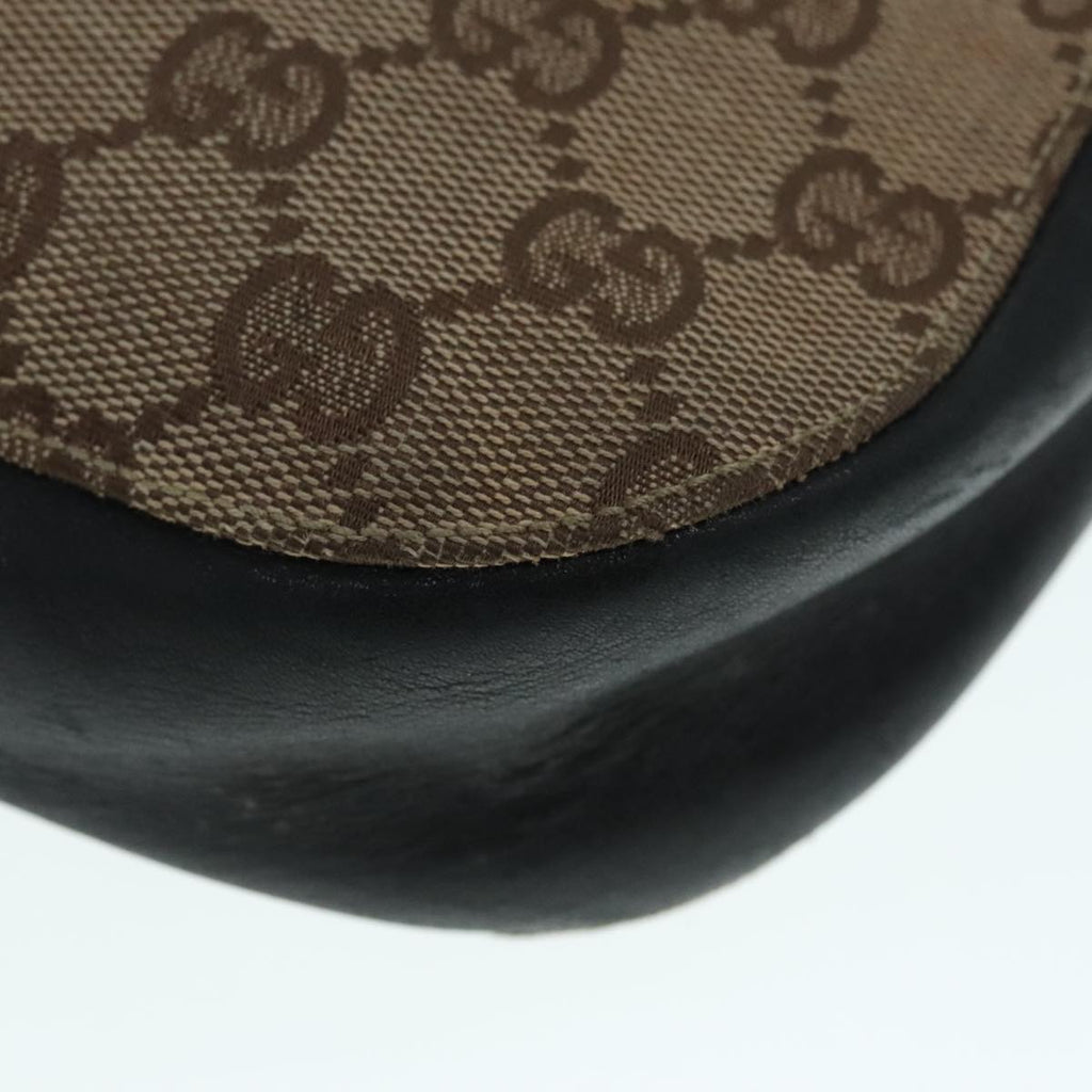 GUCCI GG Canvas Shoulder Bag Beige Black Silver 001 3746 002058 89714