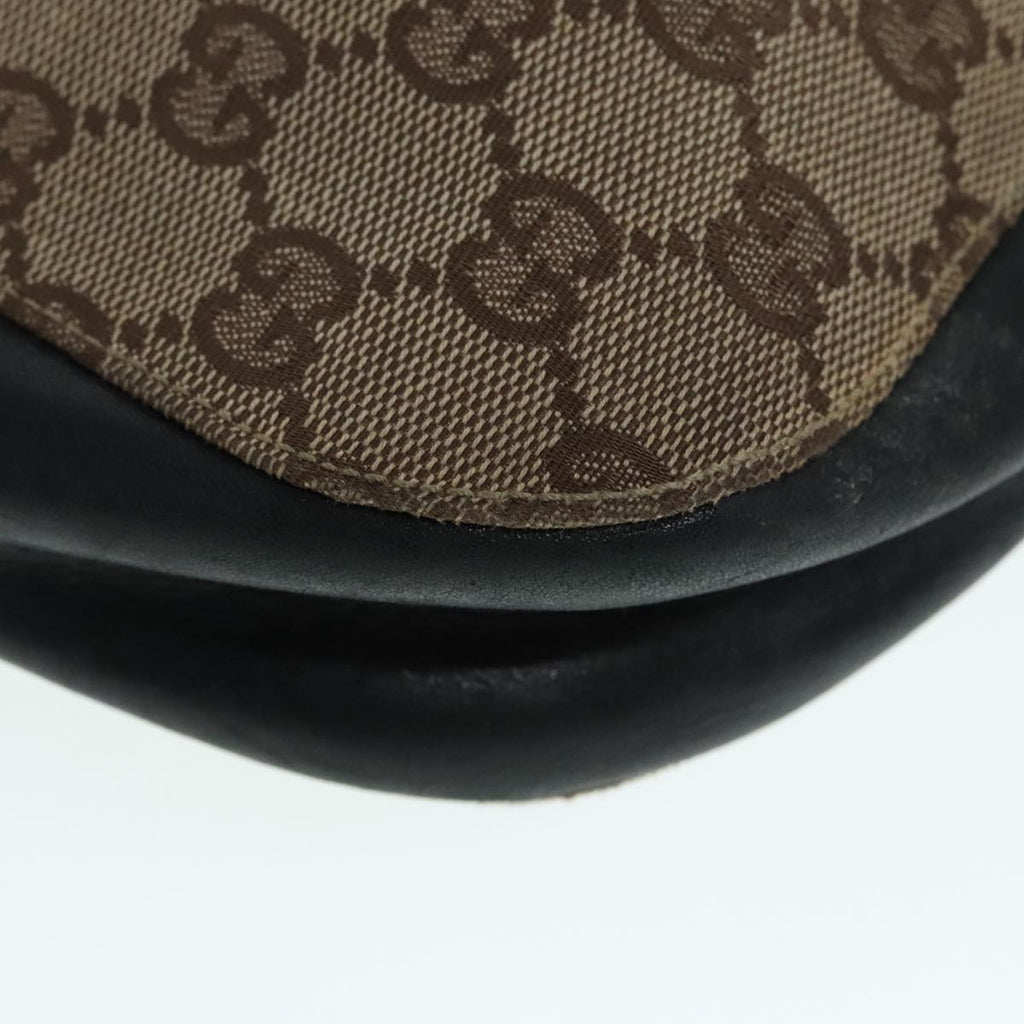 GUCCI GG Canvas Shoulder Bag Beige Black Silver 001 3746 002058 89714