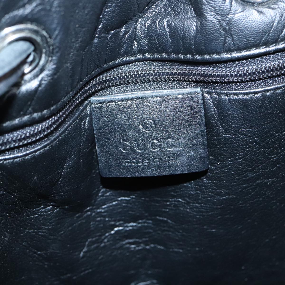 GUCCI GG Canvas Shoulder Bag Beige Black Silver 001 3746 002058 89714