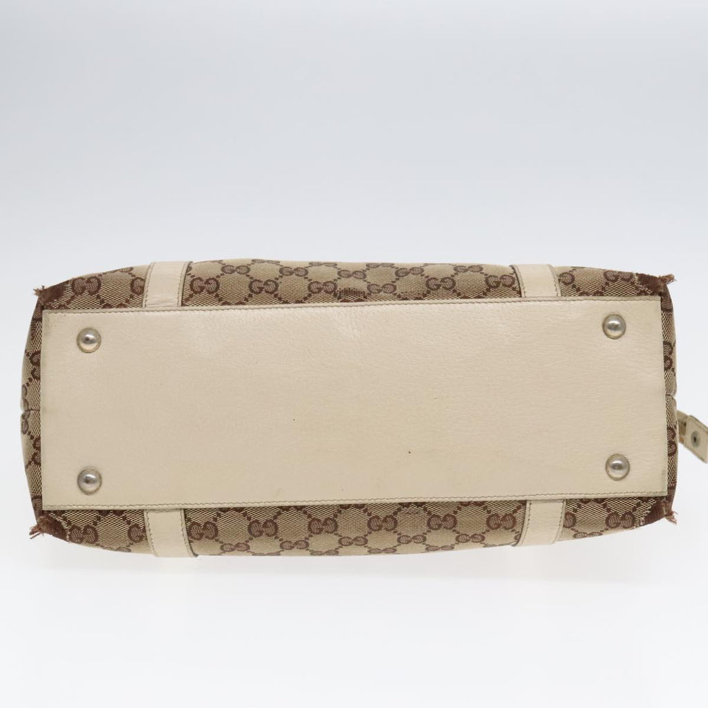 GUCCI GG Canvas Tote Bag Beige Gold 141470 89715