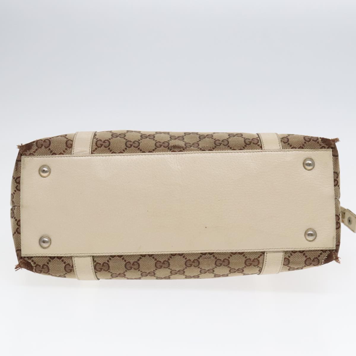 GUCCI GG Canvas Tote Bag Beige Gold 141470 89715