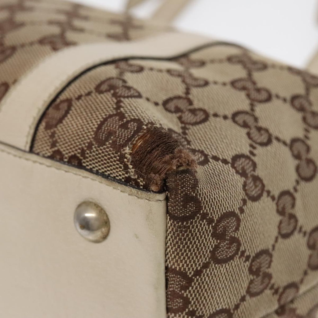 GUCCI GG Canvas Tote Bag Beige Gold 141470 89715