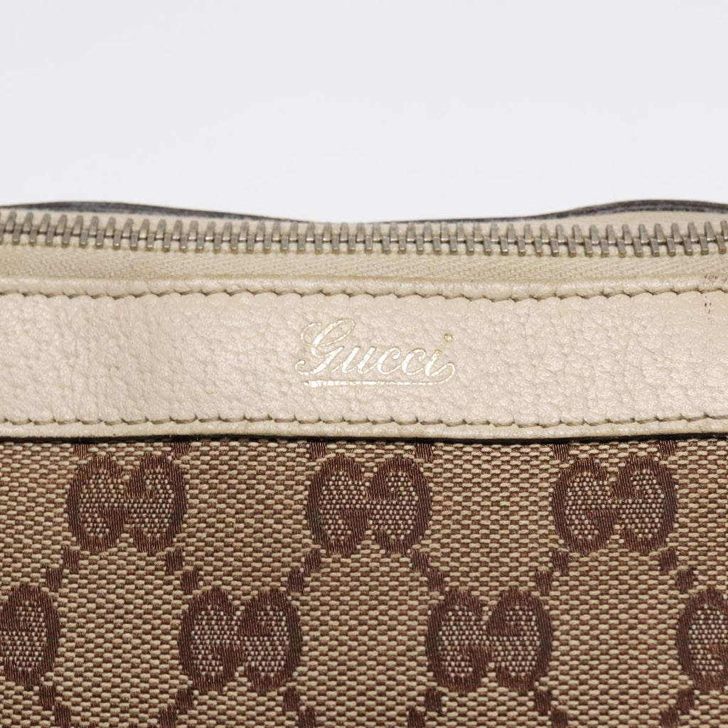 GUCCI GG Canvas Tote Bag Beige Gold 141470 89715