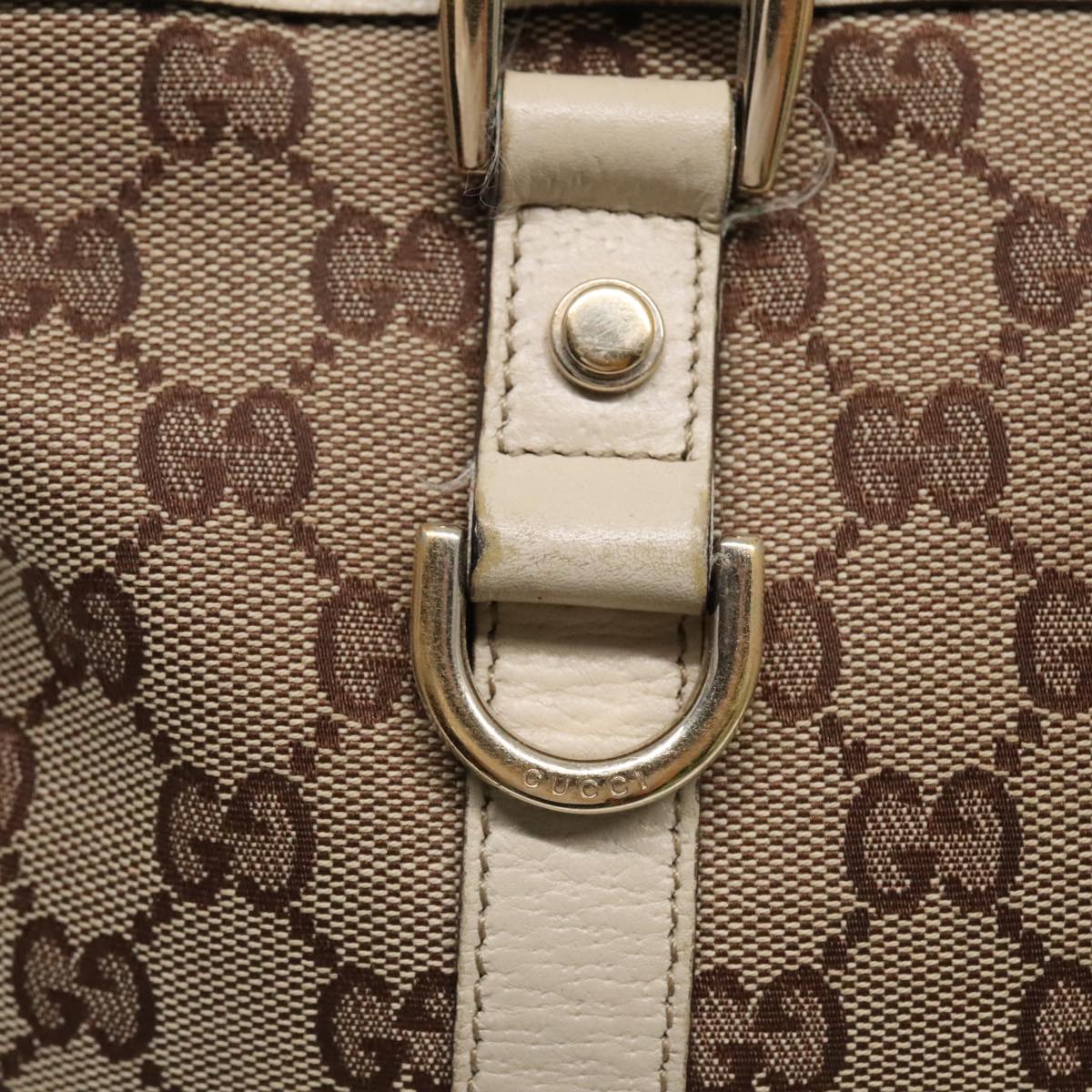 GUCCI GG Canvas Tote Bag Beige Gold 141470 89715