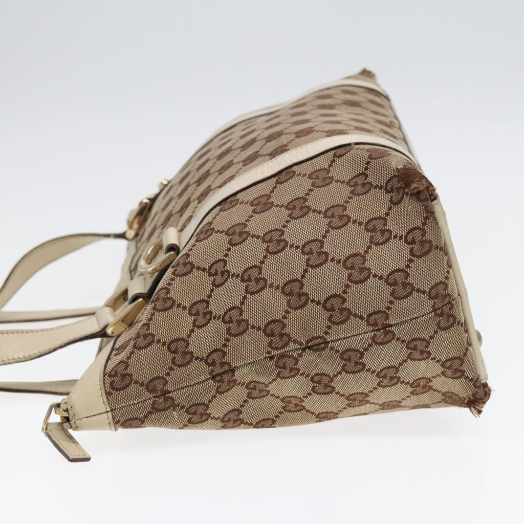 GUCCI GG Canvas Tote Bag Beige Gold 141470 89715