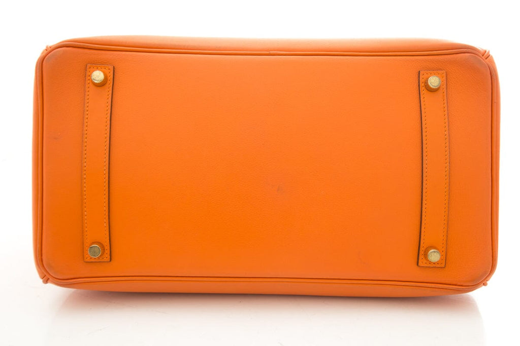 HermÃƒÆ’Ã‚Â¨s 2018 Orange Swift Leather Birkin 35CM Handbag