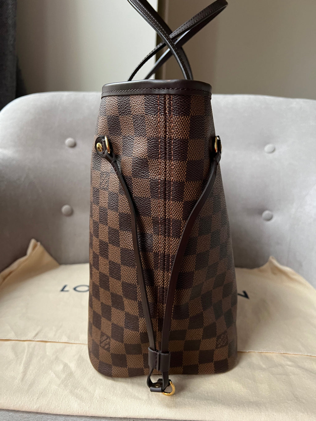 Louis Vuitton Neverfull MM Damier Ebene Rose Ballerine (RRP £1,410)