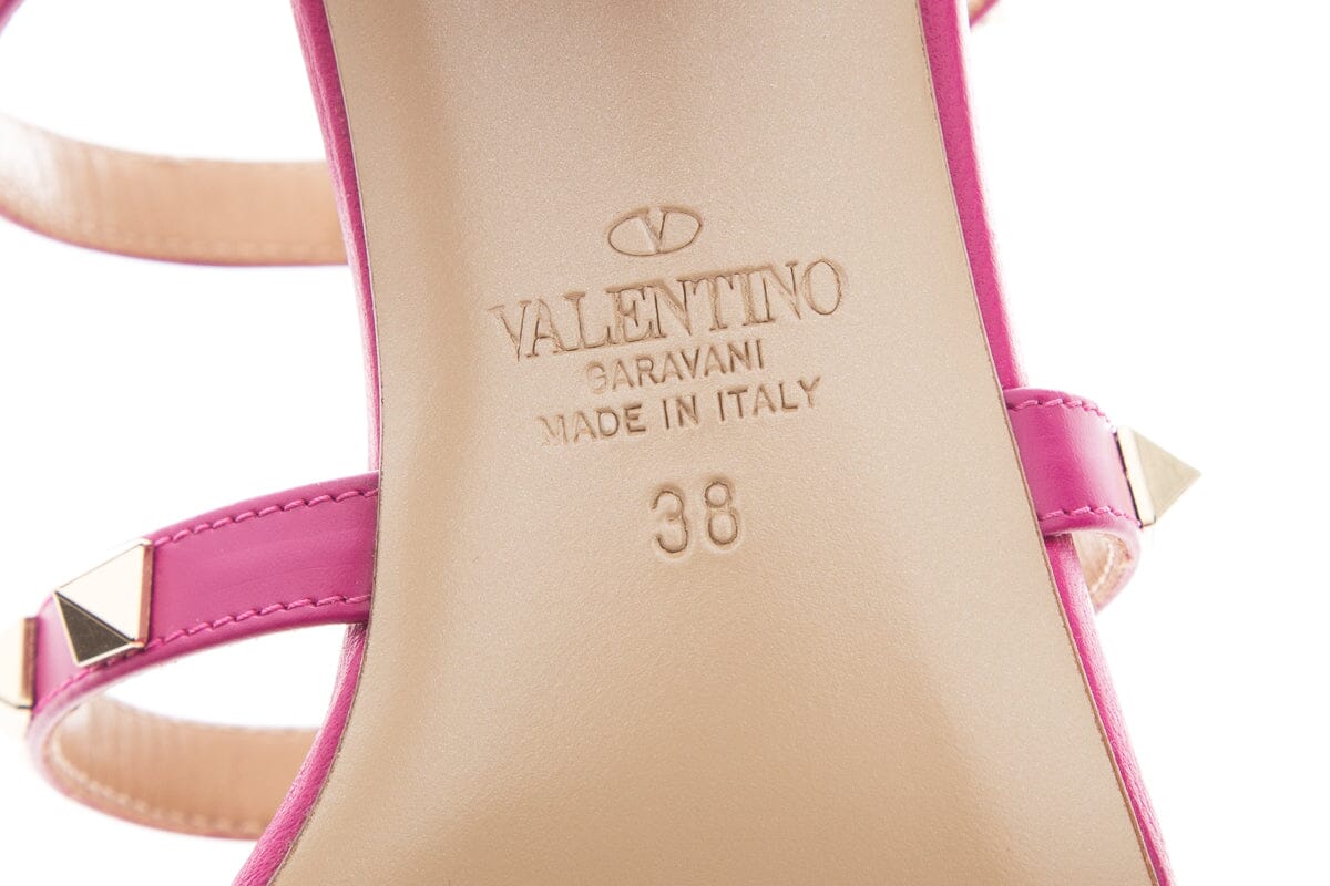 Valentino Fuchsia Rockstud Caged Heeled Sandals SZ 38