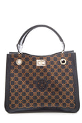 Valentino by Mario Valentino Brown Monogram Metallic Tote