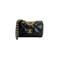 Chanel 19 Quilted Lambskin CC Medium Black Flap Bag