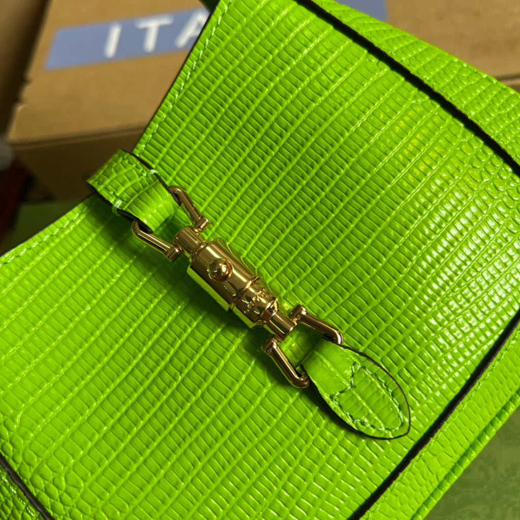 gg Jackie 1961 Lizard Mini Bag Yellow For Women, Women’s Bags 7.5in/19cm gg ‎
