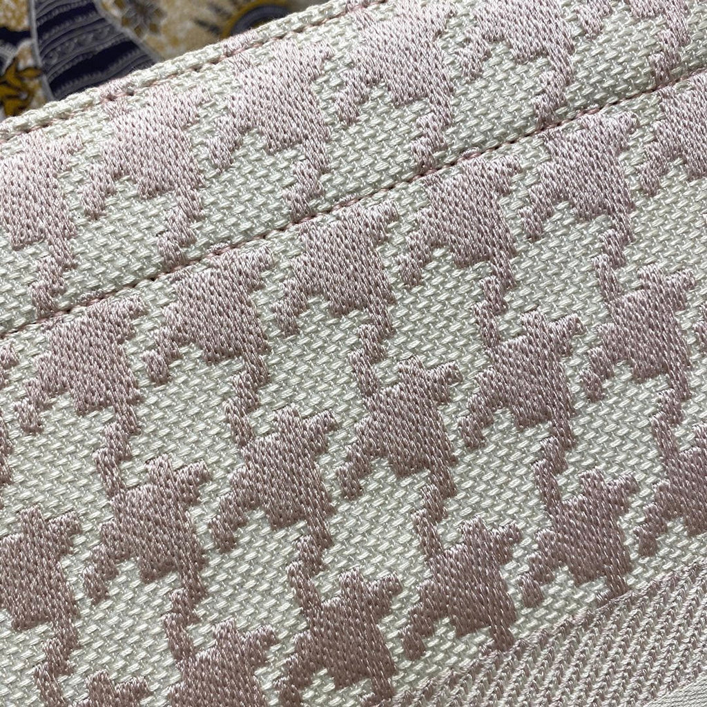 GLAMI Large Book Tote Pale Pink Houndstooth Embroidery, Pink, For Women WomenÃ¢â‚¬â„¢s Handbags, Shoulder Bags, 42cm CD