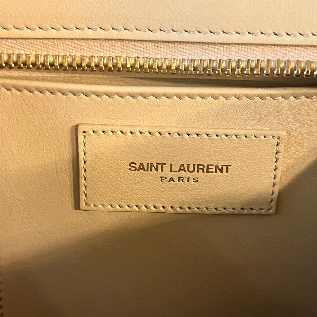 SAINT LAURENT Classic Y Cabas Small Calfskin Satchel Bag