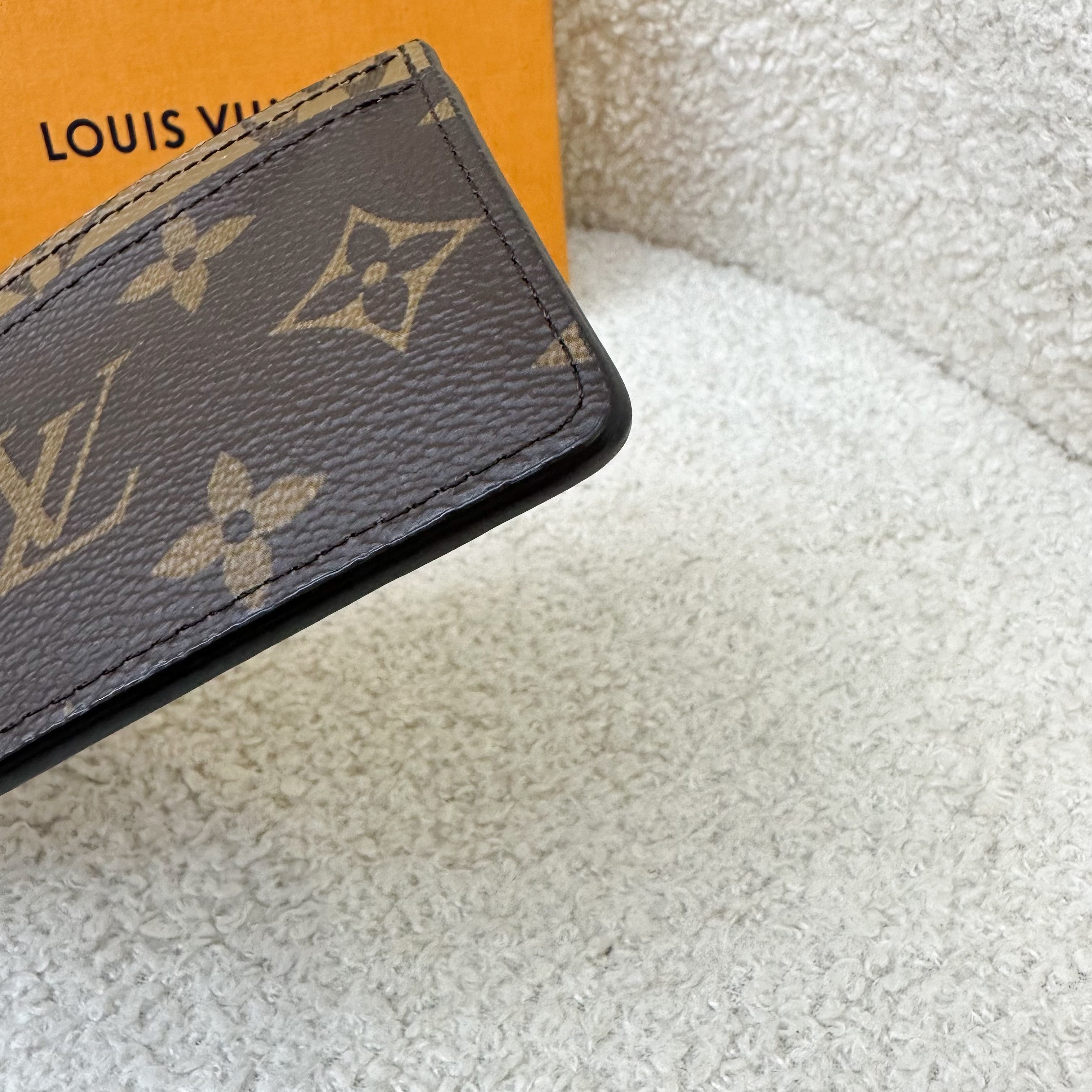 LV Flat Card Holder in Monogram & Reverse Monogram Canvas
