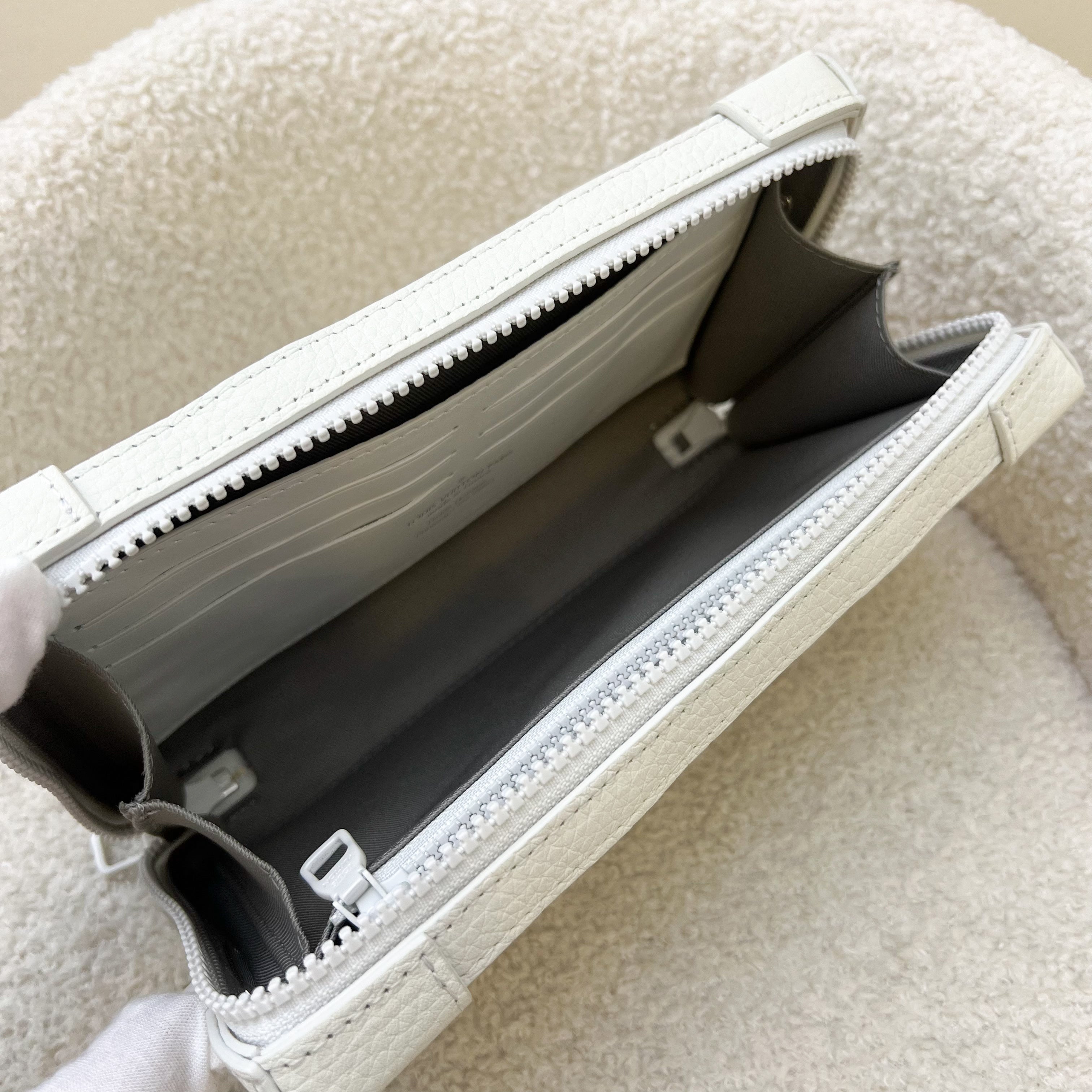 LV Soft Trunk Wallet with Graphic Print in Powder White Monogram and White HW