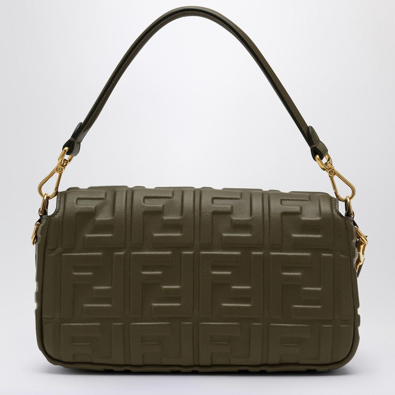 Fendi Dark Green Leather Baguette Bag Women